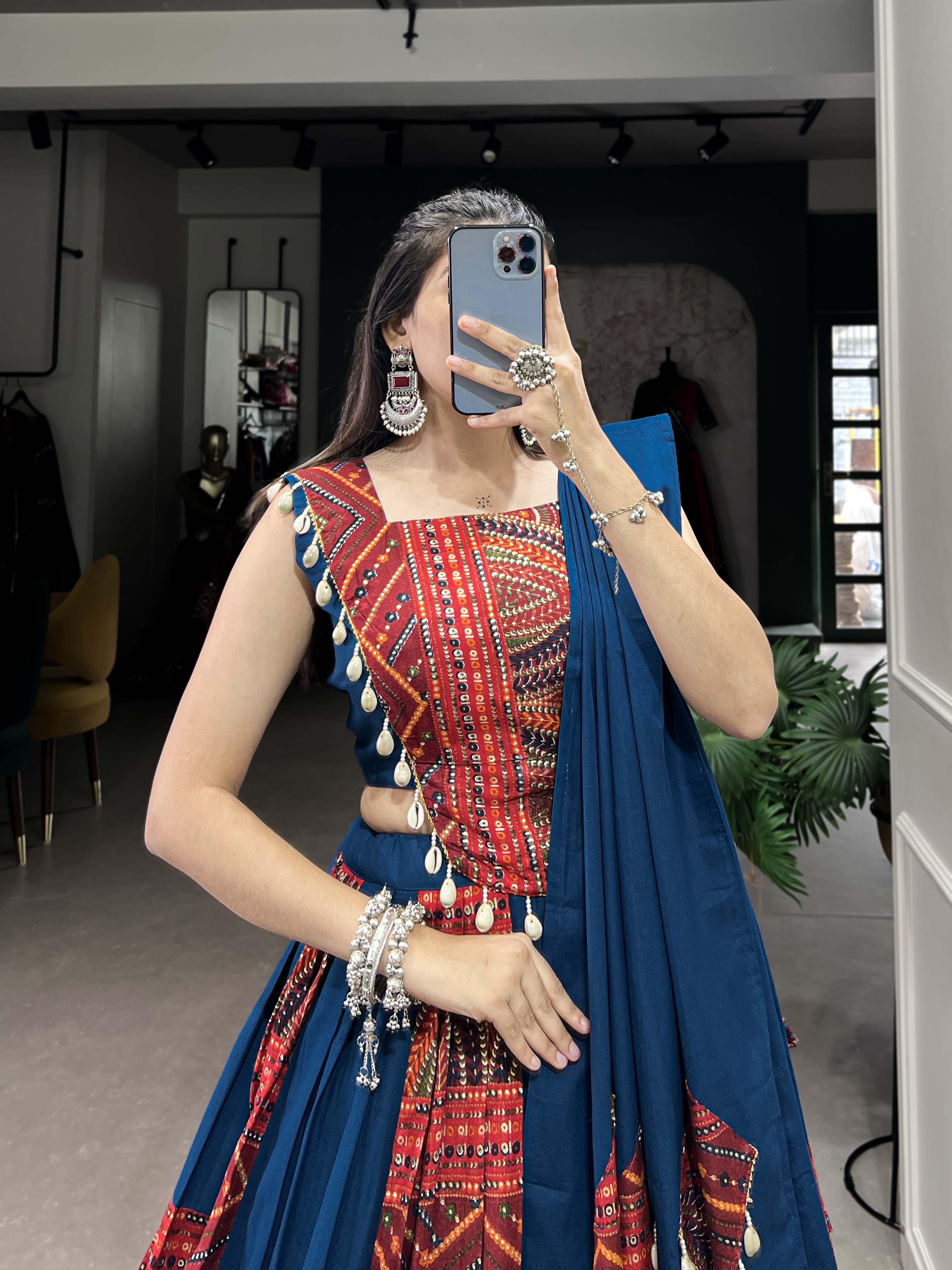 COWRIE LACE COTTON LEHENGA CHOLI WITH DUPATTA