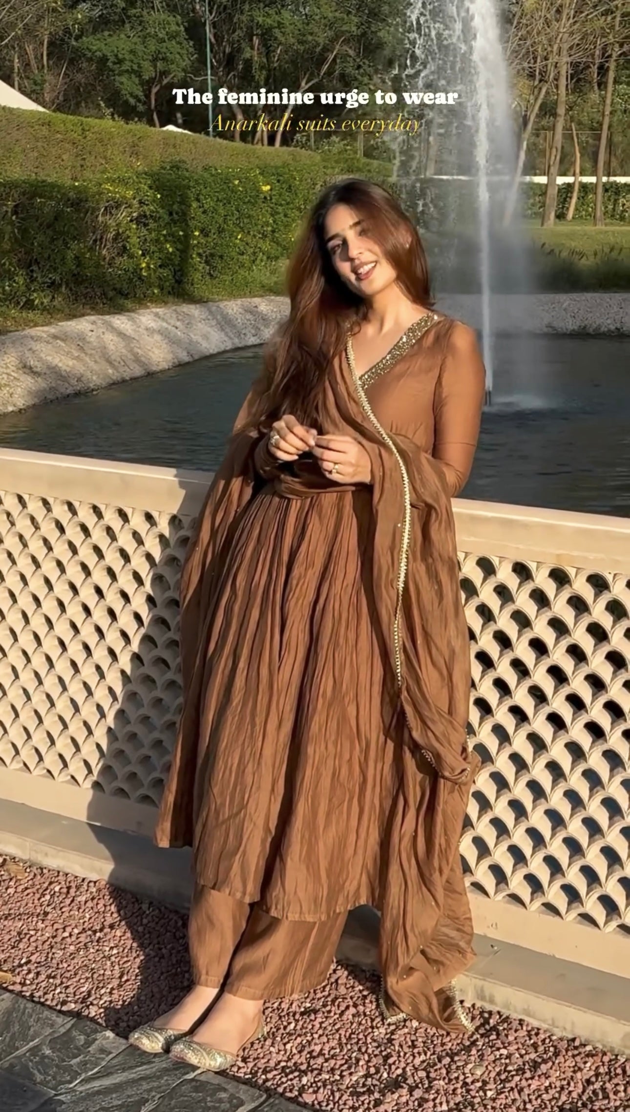 Bronze Alia Cut Anarkali Set