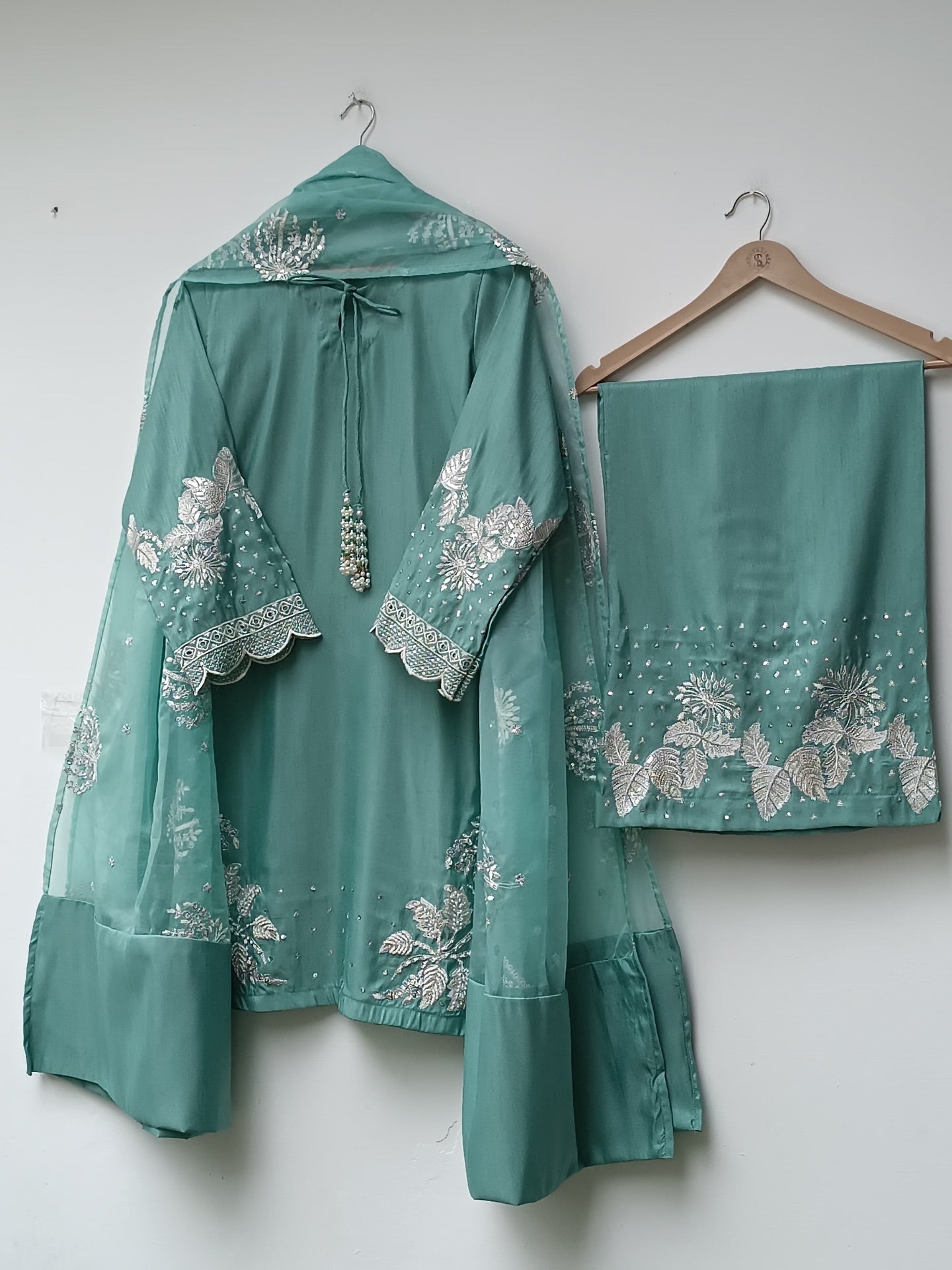 Aqua Grace Designer Crepe Palazzo Set