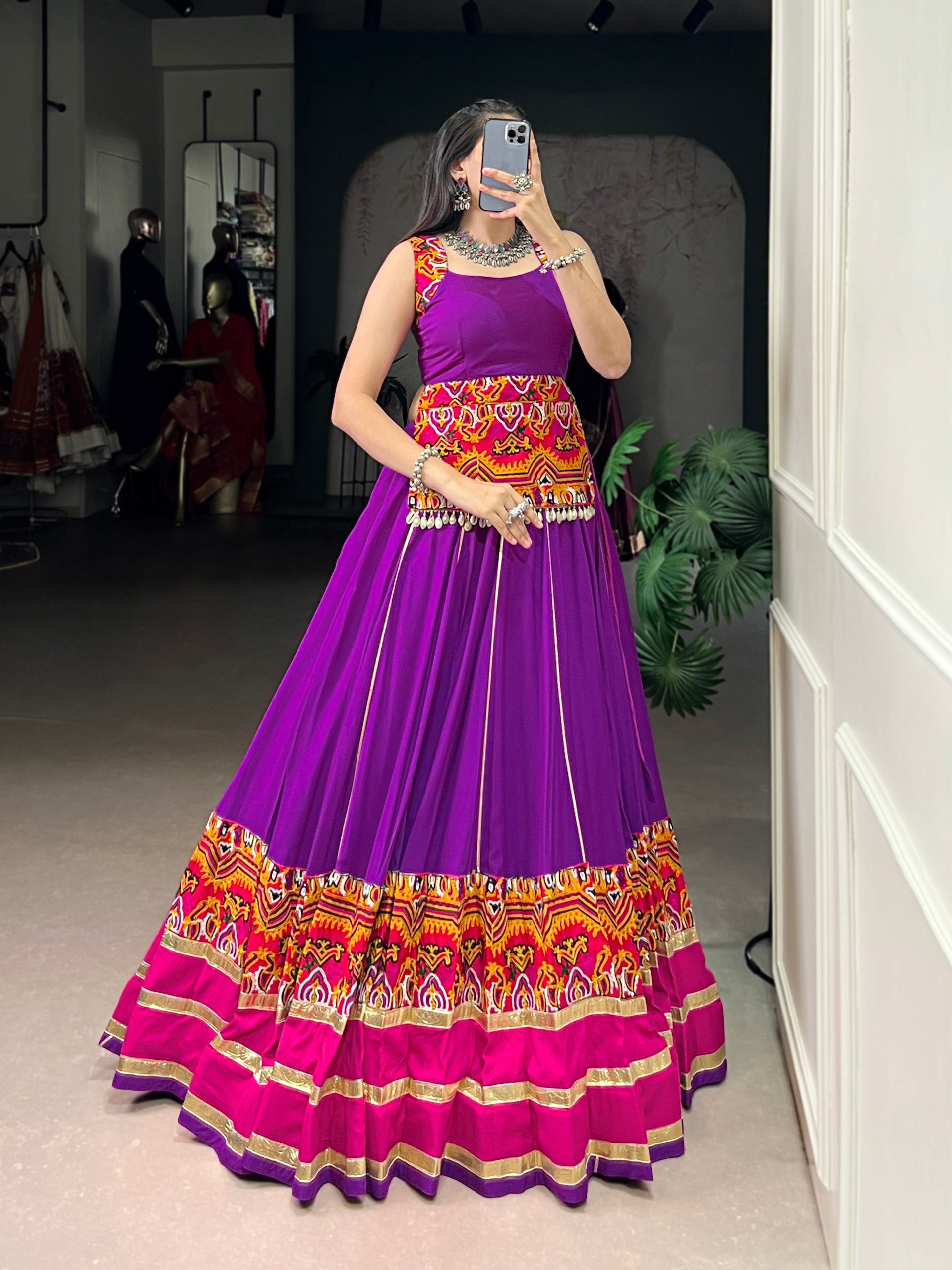 ROYAL PURPLE EMBROIDERY NAVRATRI LEHENGA