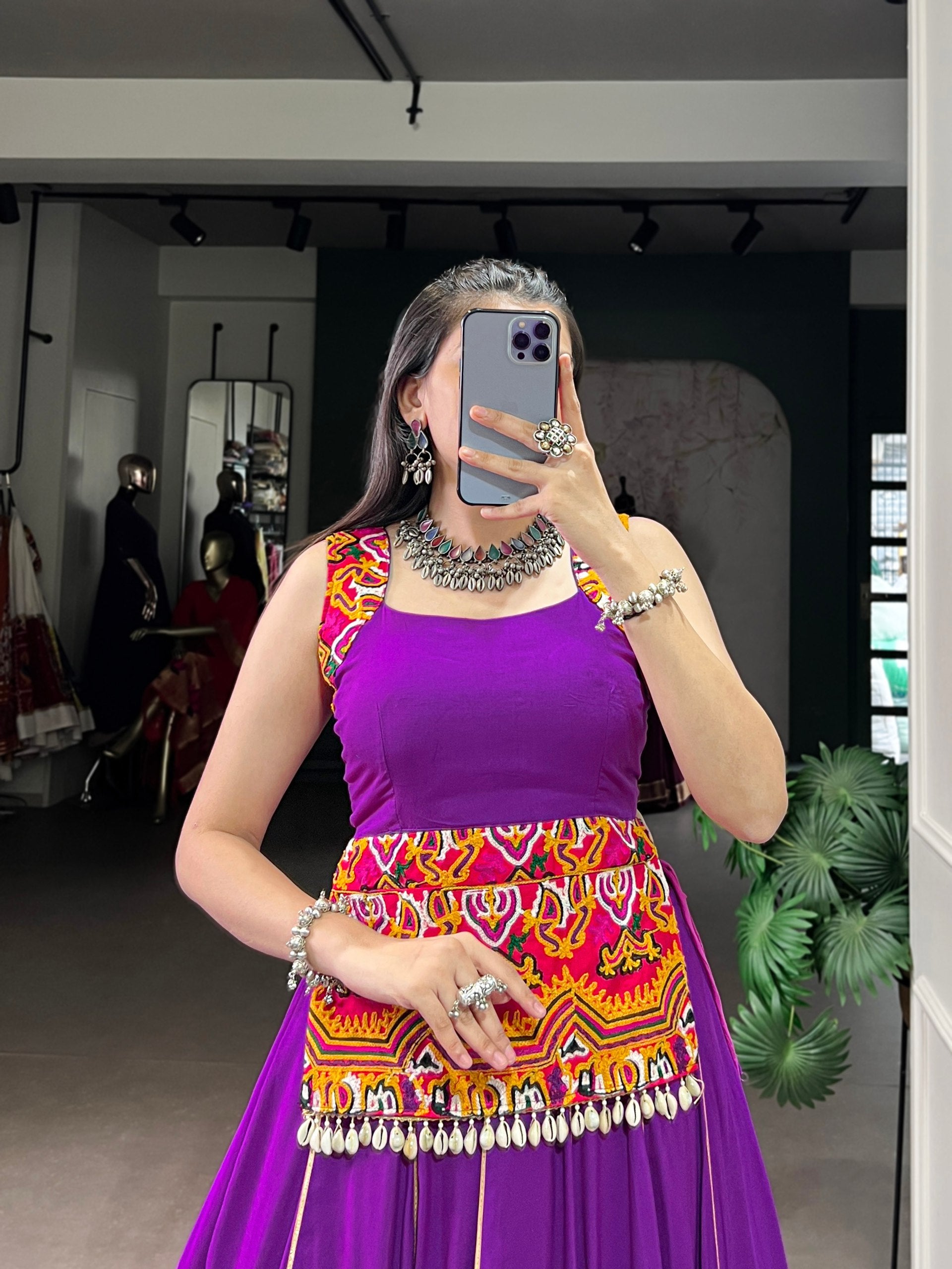 ROYAL PURPLE EMBROIDERY NAVRATRI LEHENGA