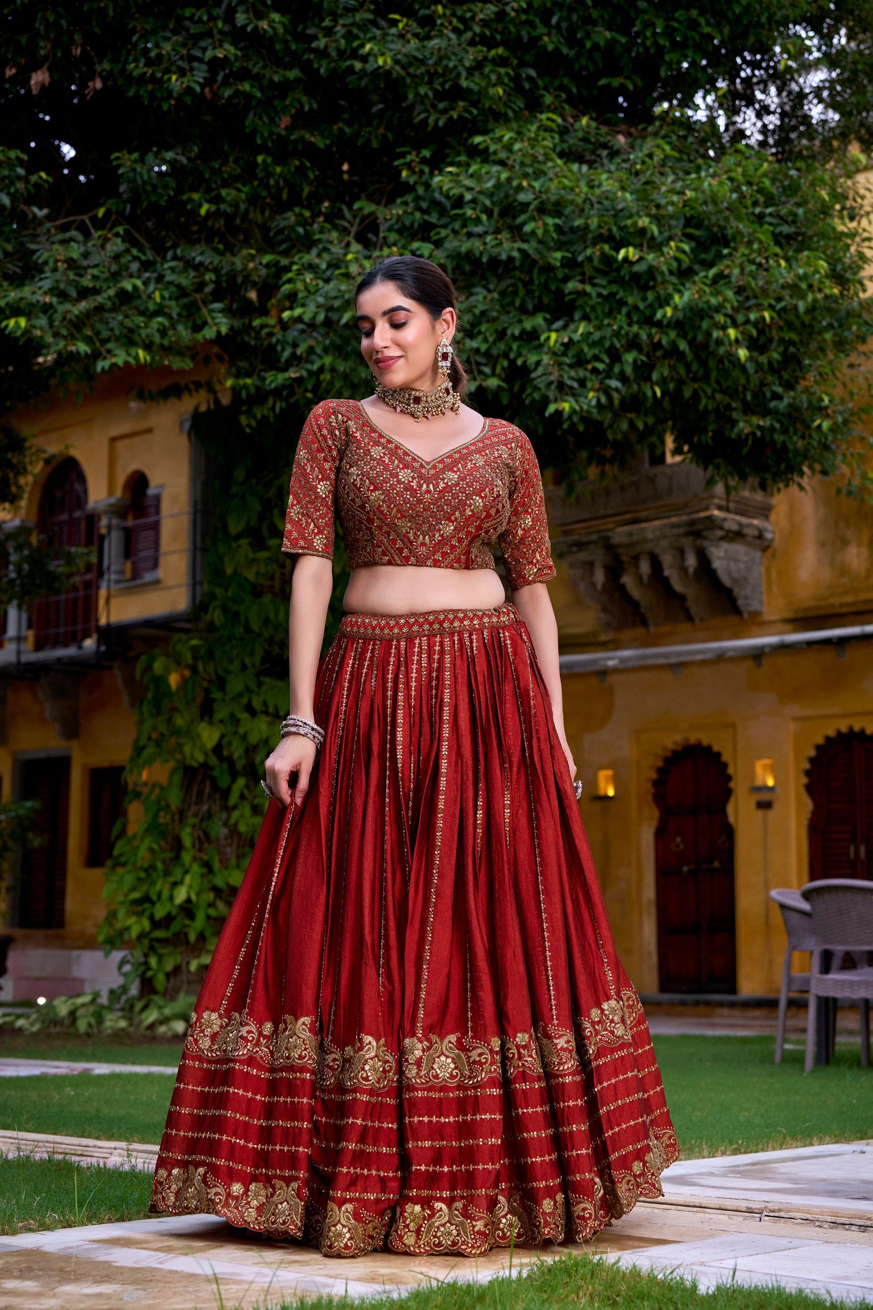 RANGOLI SILK LEHENGA CHOLI WITH EMBROIDERY AND SEQUINS