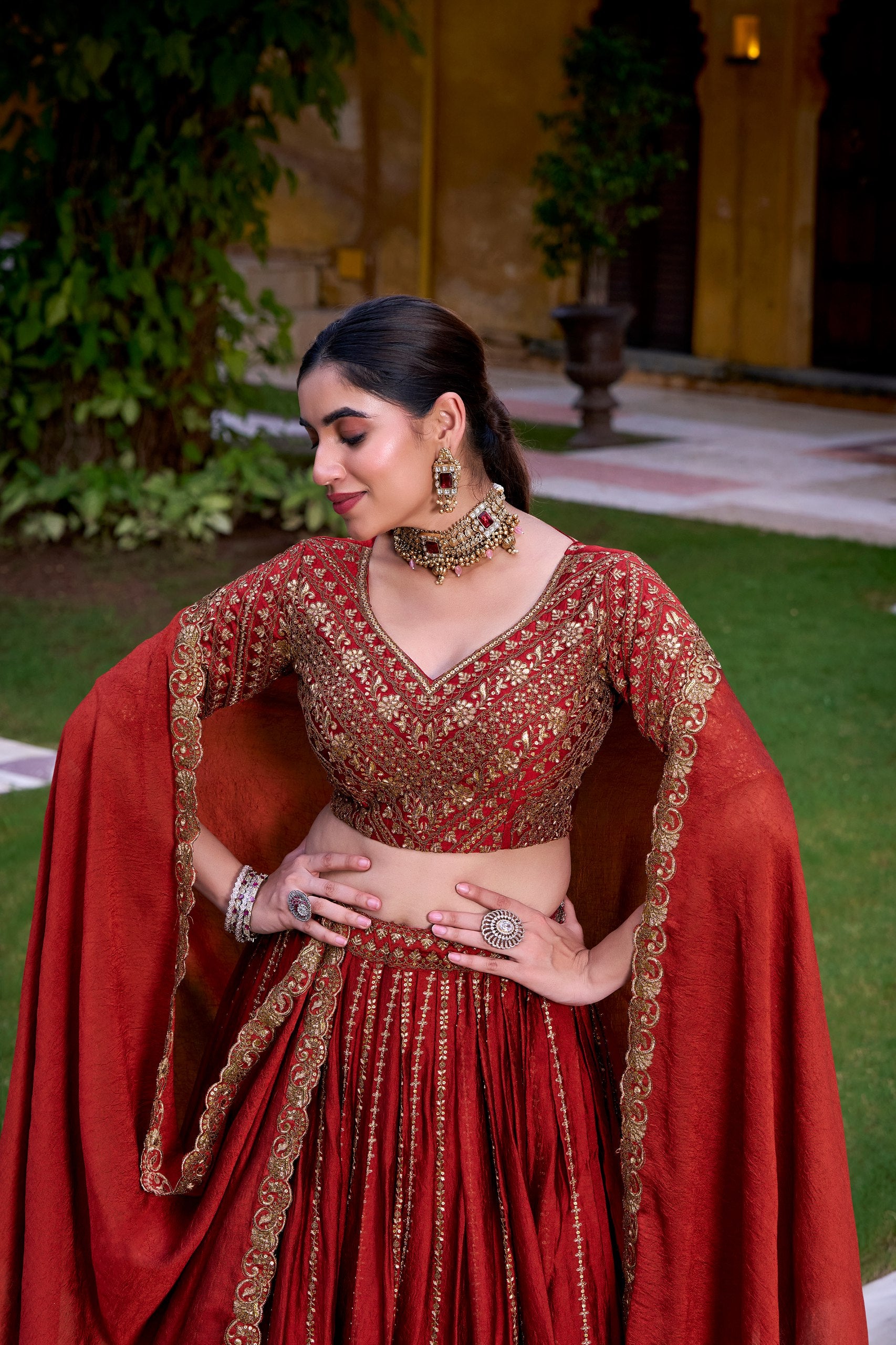 RANGOLI SILK LEHENGA CHOLI WITH EMBROIDERY AND SEQUINS