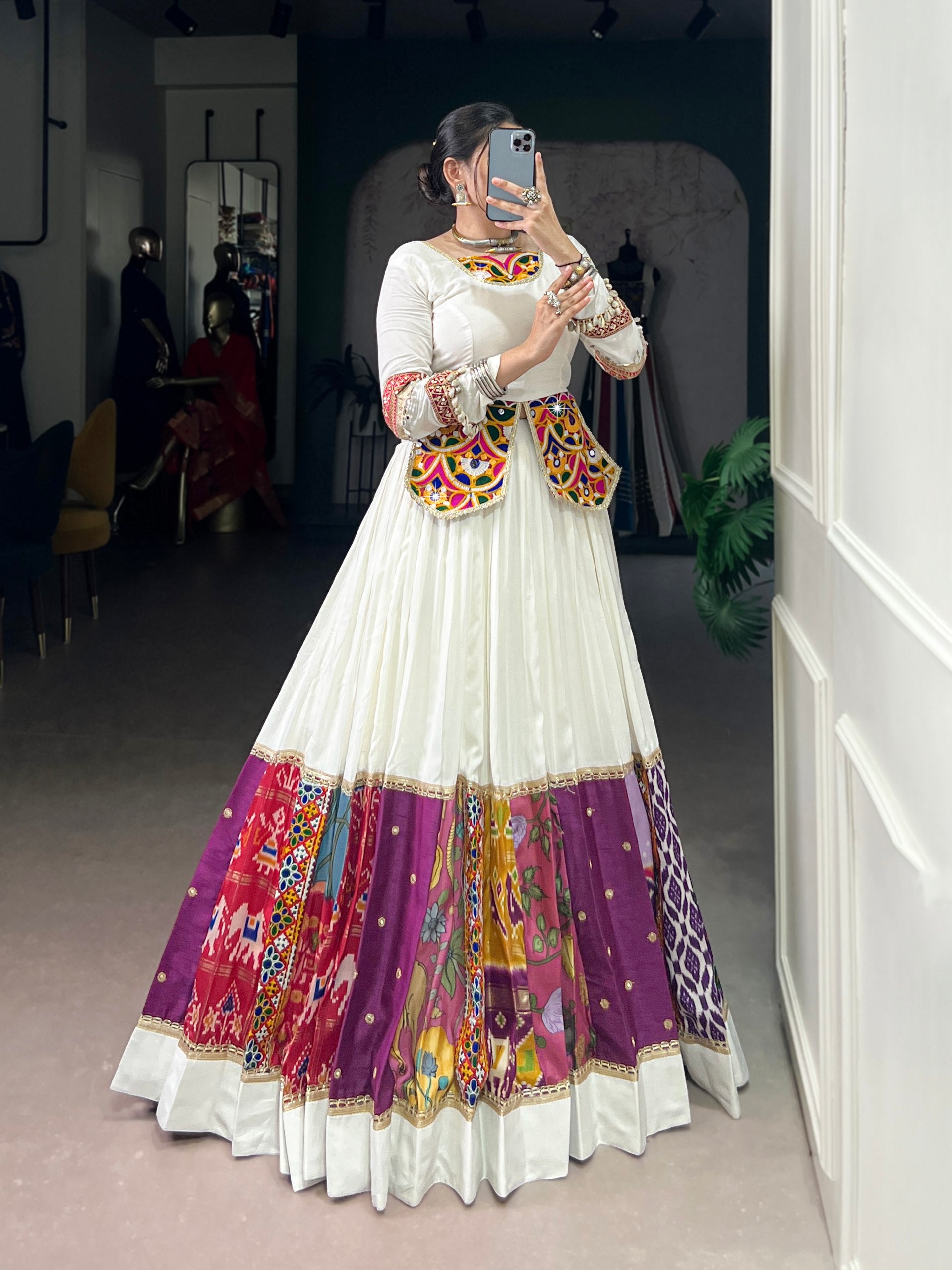MULTI COLOUR LEHENGA WITH GAMTHI WORK