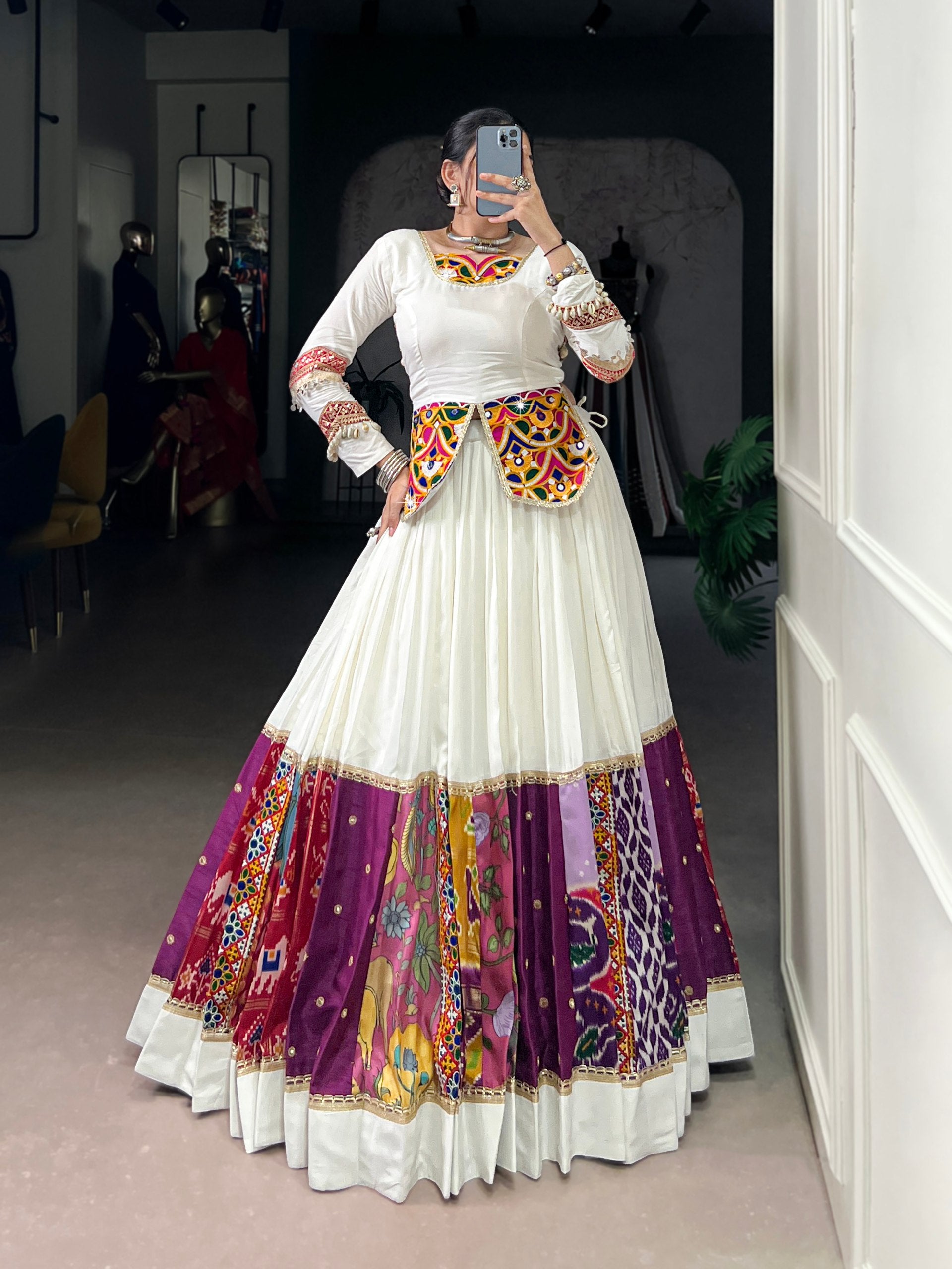 MULTI COLOUR LEHENGA WITH GAMTHI WORK