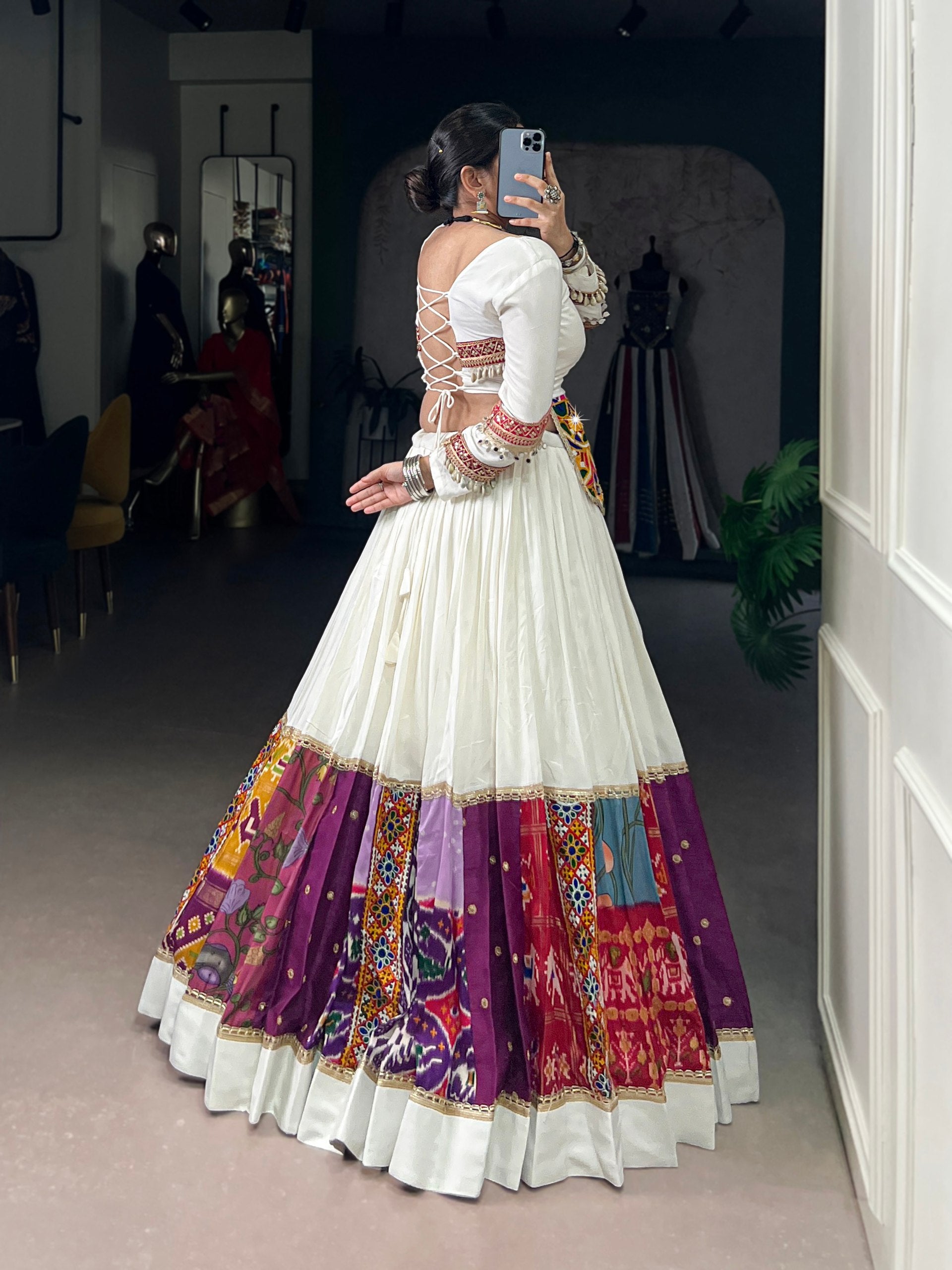 MULTI COLOUR LEHENGA WITH GAMTHI WORK
