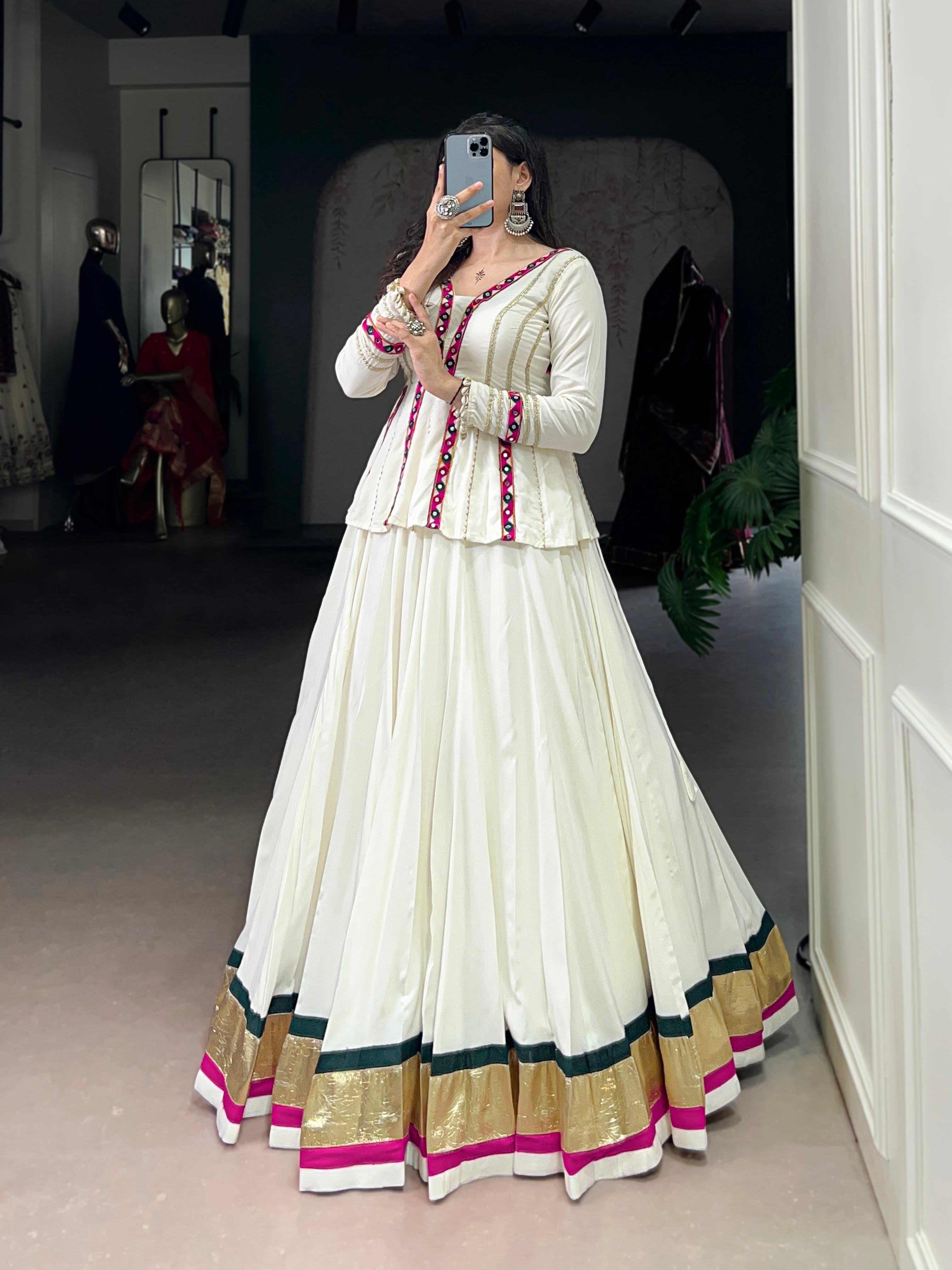 PURE RAYON MIRROR LEHENGA CHOLI