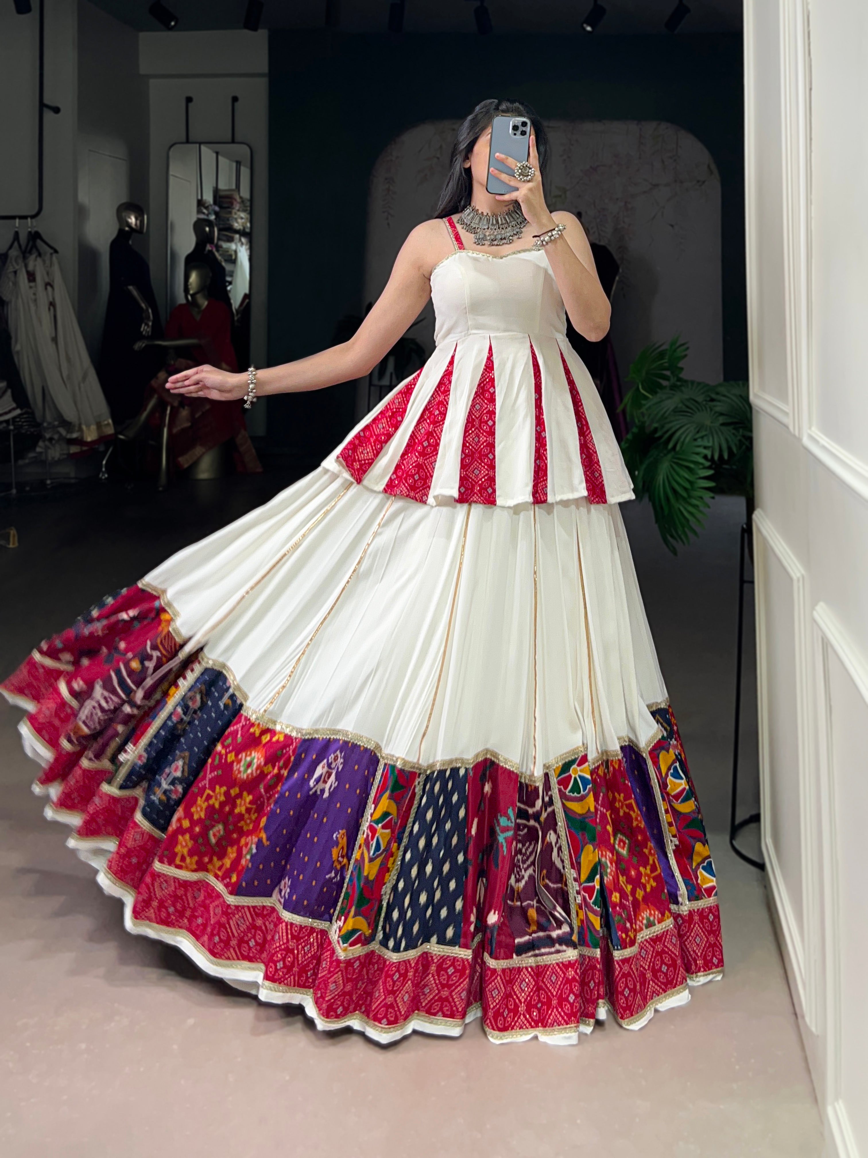 BANDHANI PRINT TRADITIONAL LEHENGA CHOLI WITH BLOUSE