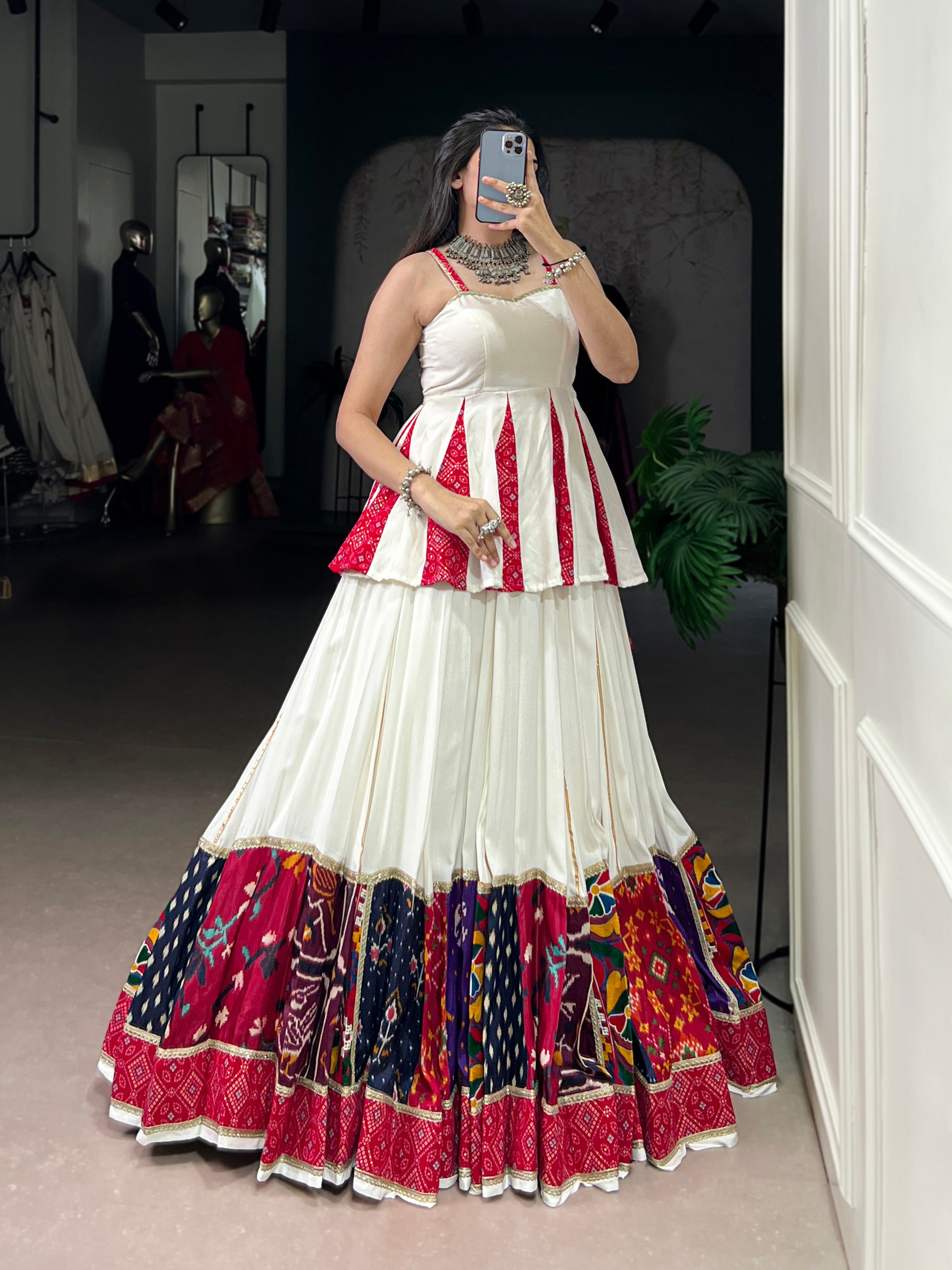 BANDHANI PRINT TRADITIONAL LEHENGA CHOLI WITH BLOUSE