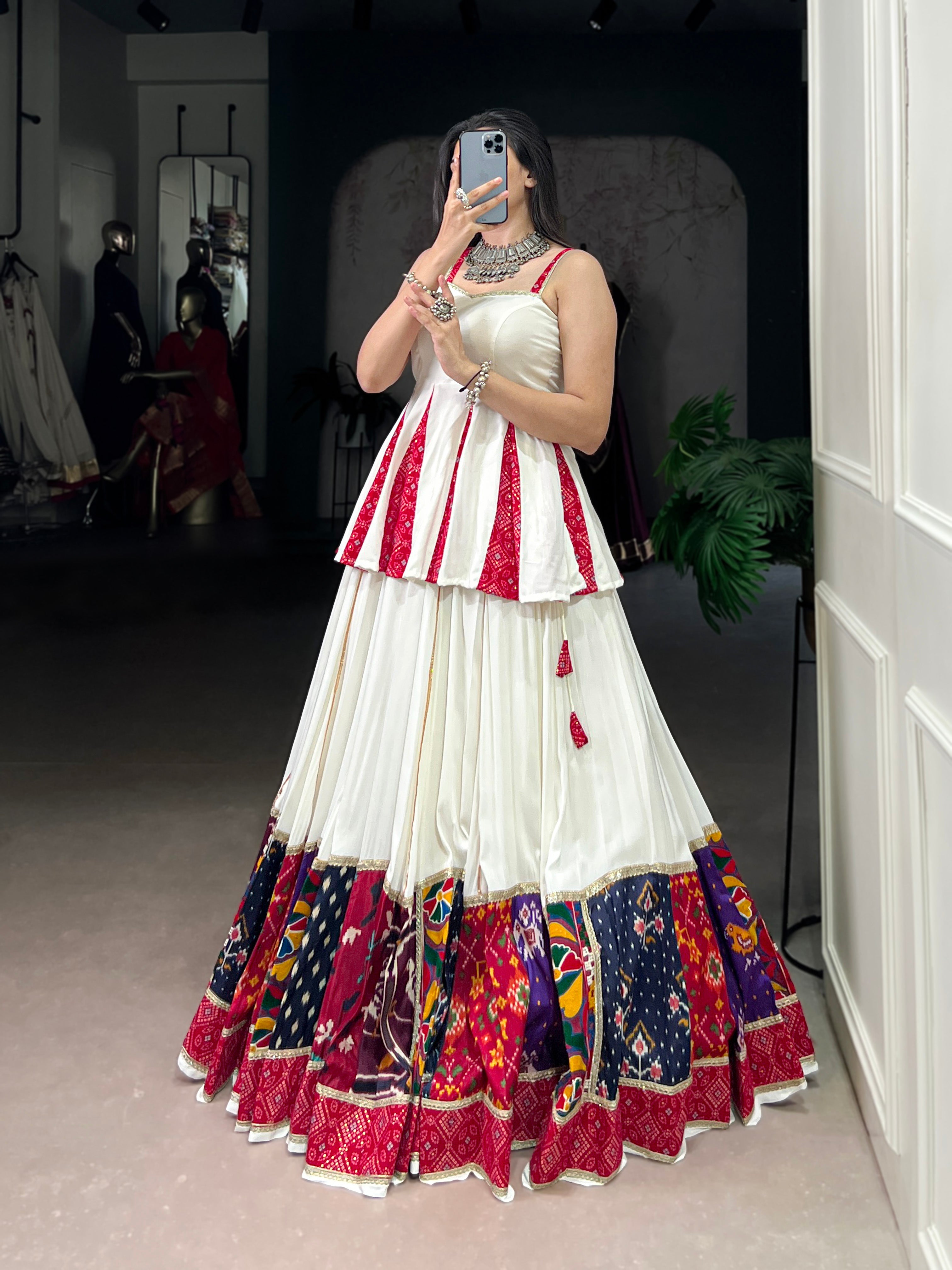 BANDHANI PRINT TRADITIONAL LEHENGA CHOLI WITH BLOUSE