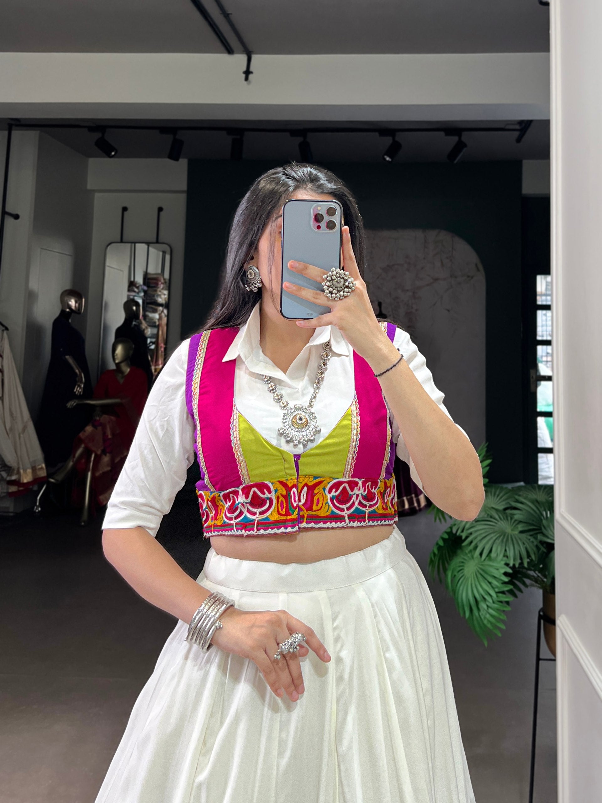 MULTI COLOUR DESIGNER LEHENGA WITH KOTI BLOUSE