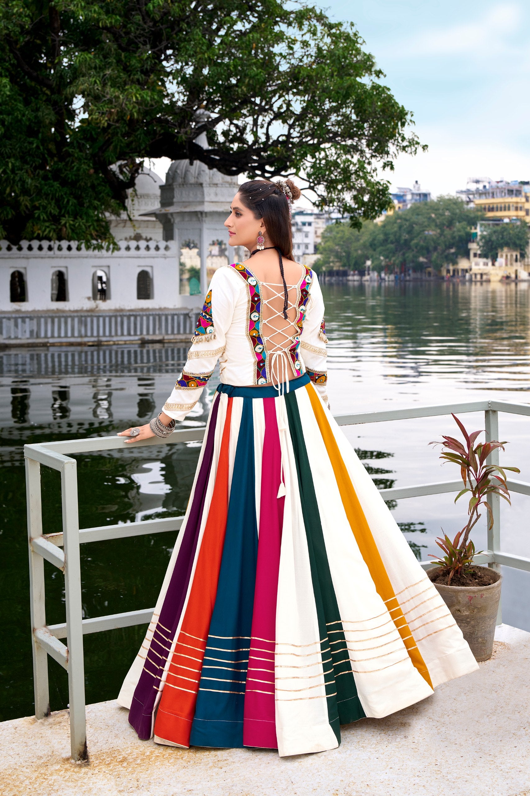 MULTI COLOUR LEHENGA WITH DESIGNER BLOUSE