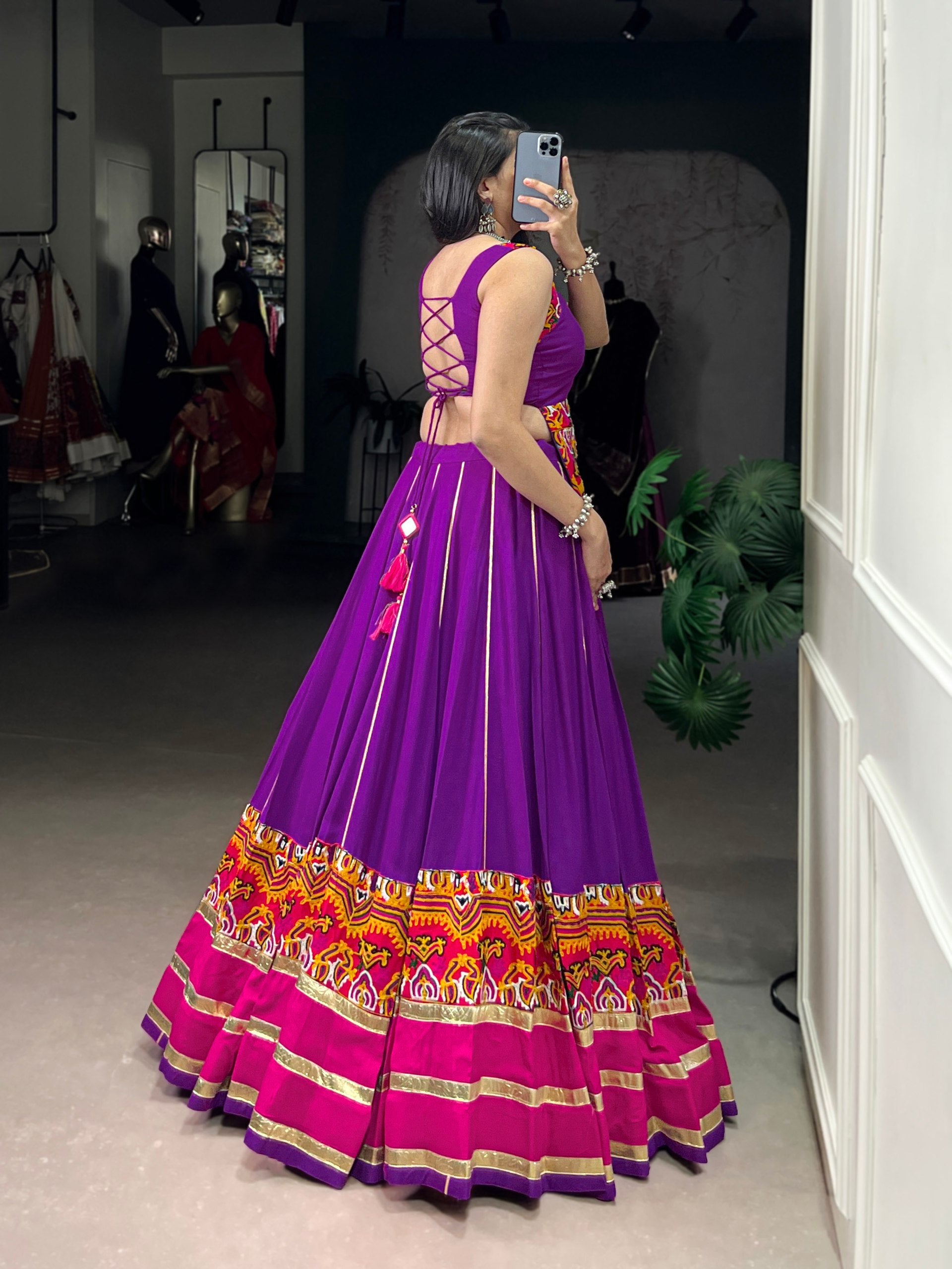 ROYAL PURPLE EMBROIDERY NAVRATRI LEHENGA