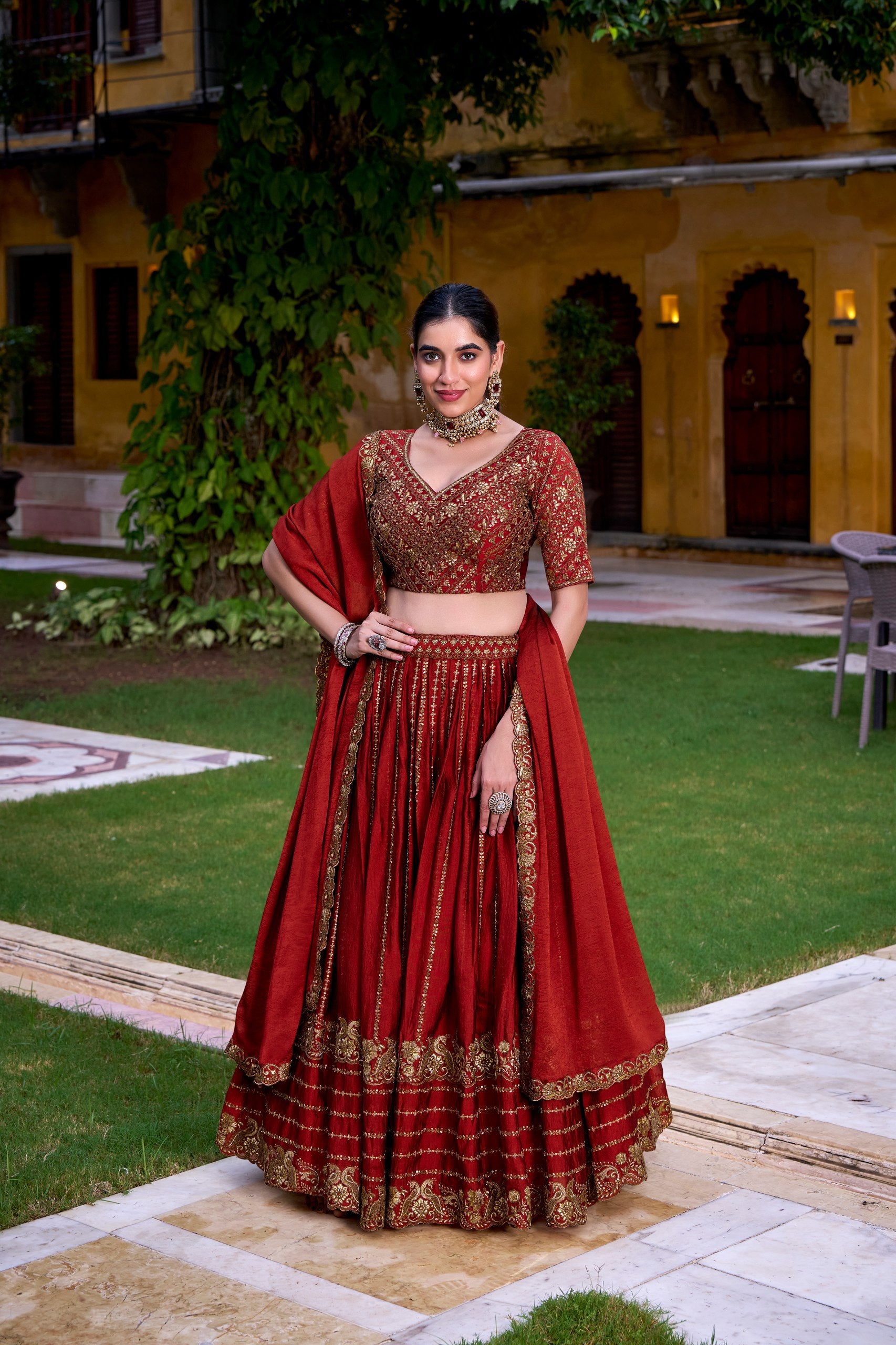 RANGOLI SILK LEHENGA CHOLI WITH EMBROIDERY AND SEQUINS