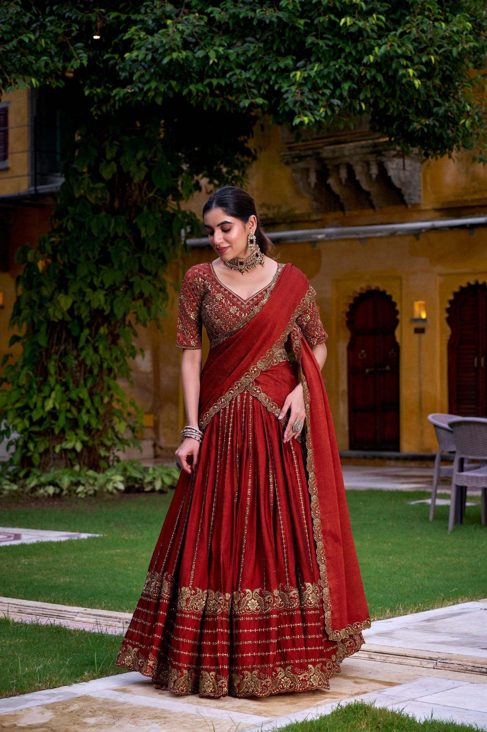 RANGOLI SILK LEHENGA CHOLI WITH EMBROIDERY AND SEQUINS
