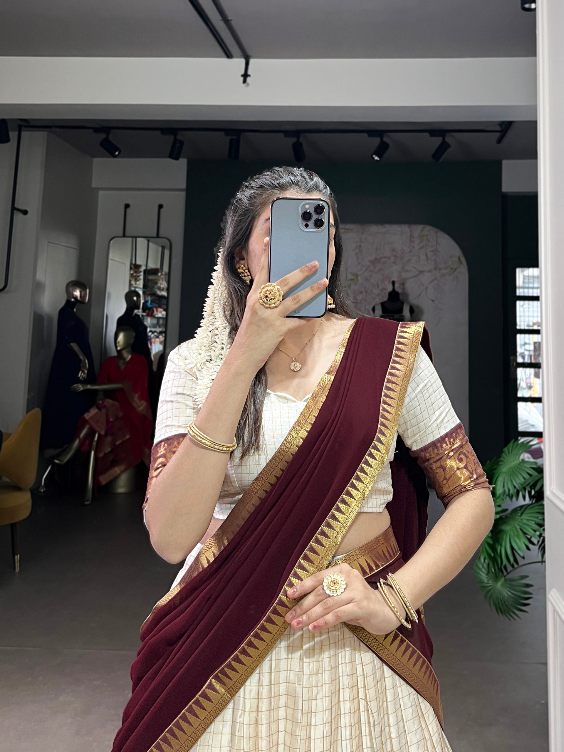 KALYANI COTTON LEHENGA CHOLI PAIRED WITH FLOWING GEORGETTE DUPATTA